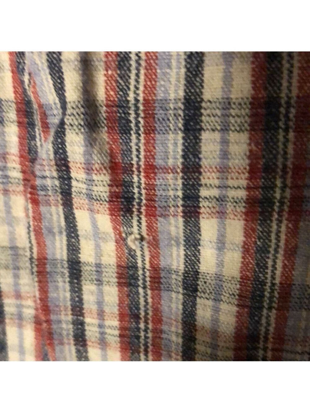 Vintage Fieldmaster Sears Men’s XL Plaid Linen Blend Short Sleeve Shirt - Picture 5 of 5